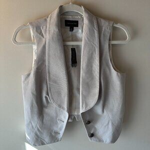 NEW The Limited Textured Cream Striped Tailored Vest NWT | Size S